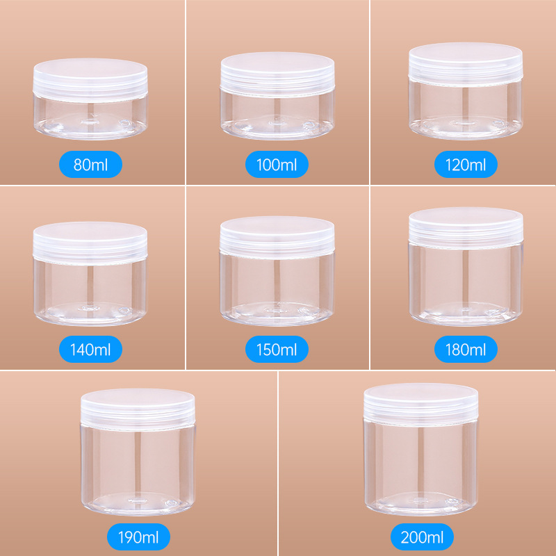 68 tooth wide mouth bottle 80ML100ML120ML140ML150ML180ML190ML200ML250ML cosmetics sub-bottle pet plastic transparent cream bottle cream jar