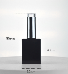 Factory wholesale empty gel nail polish bottles, black glass nail polish bottles, paintable with top caps.