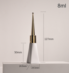 White nail polish bottle 8ml conical bottle nail polish bottle empty bottle electroplated gold nail polish cap imported nail polish brush