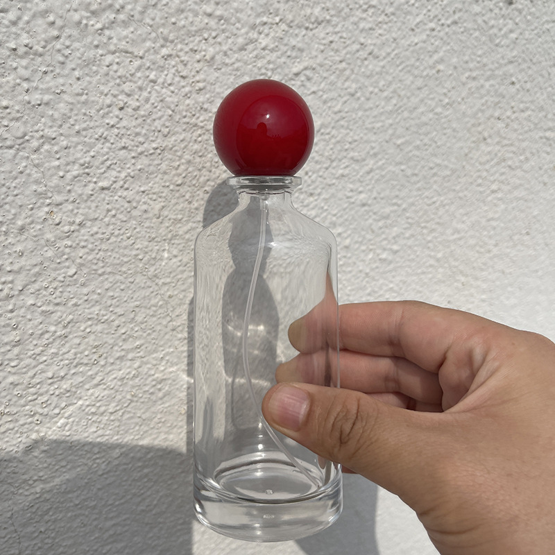 High-end glass perfume bottle 50ml100ml transparent sub-packaging press spray bottle cosmetic perfume empty bottle