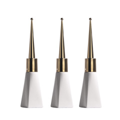 White nail polish bottle 8ml conical bottle nail polish bottle empty bottle electroplated gold nail polish cap imported nail polish brush