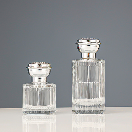 Round high-end perfume bottle 50ml100ml transparent portable sub-spray bottle cosmetic perfume empty bottle