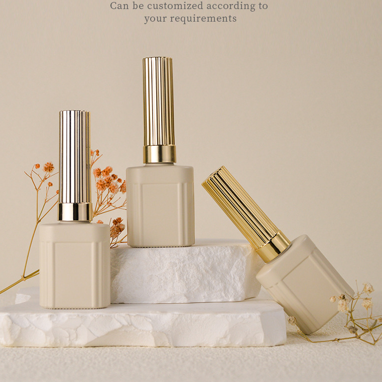 11ml empty bottle of gel nail polish, beige, new style, glass gel nail polish bottle, Italian gel nail polish bottle.