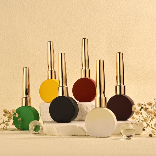 Matte black 10ML nail polish empty bottle light-proof oval bottle electroplated rose gold