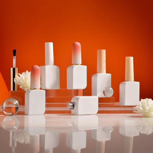 New 15ml glass bottle packaging for gel nail polish, large capacity, white nail polish bottle.