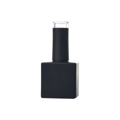 Factory-made 16ml matte black gel nail polish bottle, cosmetic glass bottle.