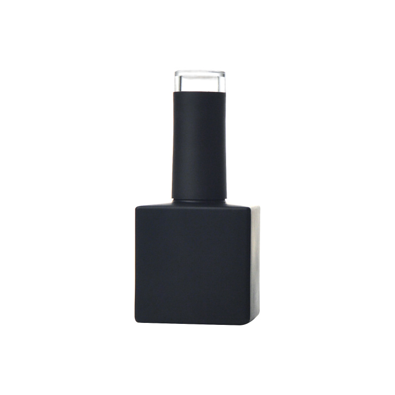 Factory-made 16ml matte black gel nail polish bottle, cosmetic glass bottle.