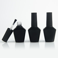Factory wholesale of new 13ml gel nail polish empty bottles, black and white nail polish bottles, base coat and top coat refill empty bottles.