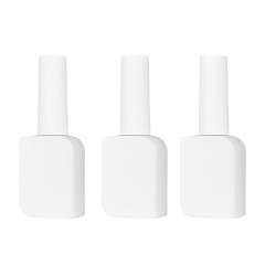 New 15ml glass bottle packaging for gel nail polish, large capacity, white nail polish bottle.