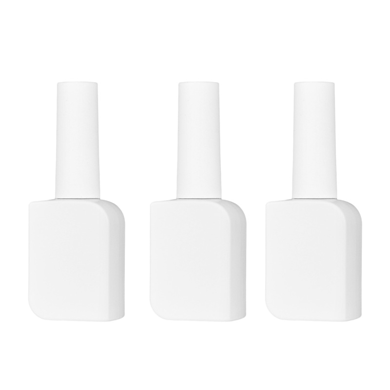 New 15ml glass bottle packaging for gel nail polish, large capacity, white nail polish bottle.