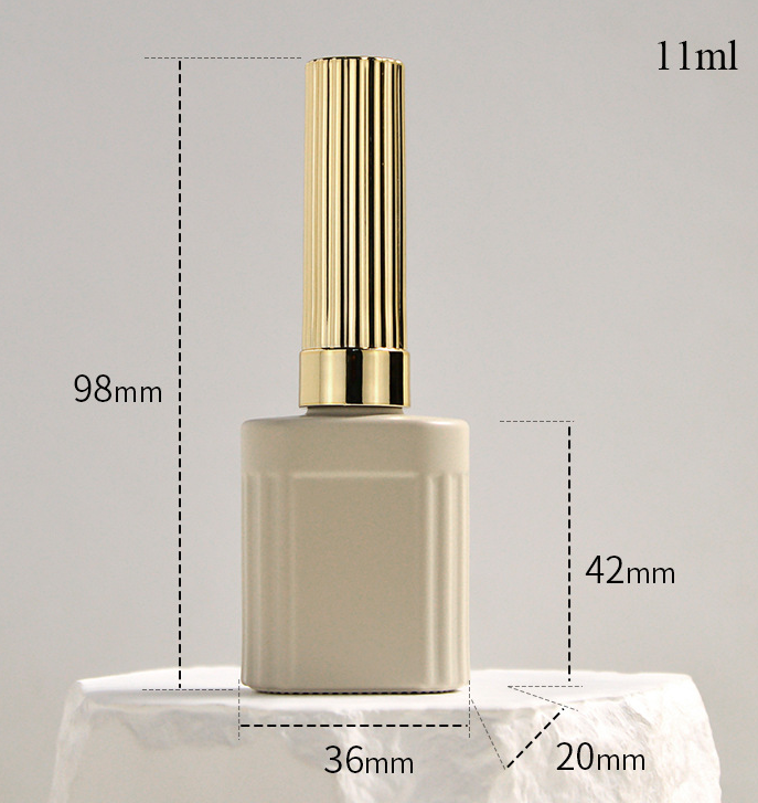 11ml empty bottle of gel nail polish, beige, new style, glass gel nail polish bottle, Italian gel nail polish bottle.