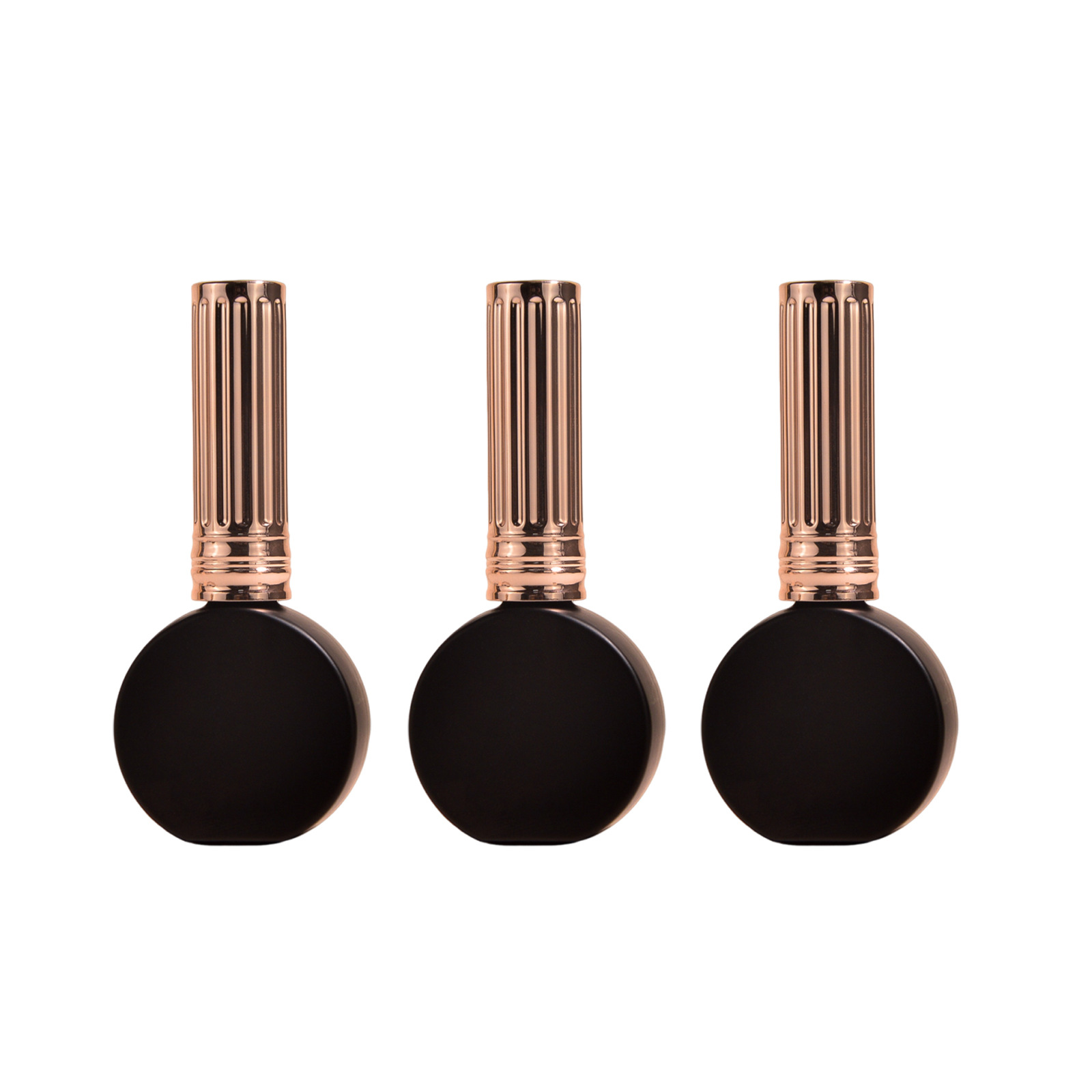 Matte black 10ML nail polish empty bottle light-proof oval bottle electroplated rose gold