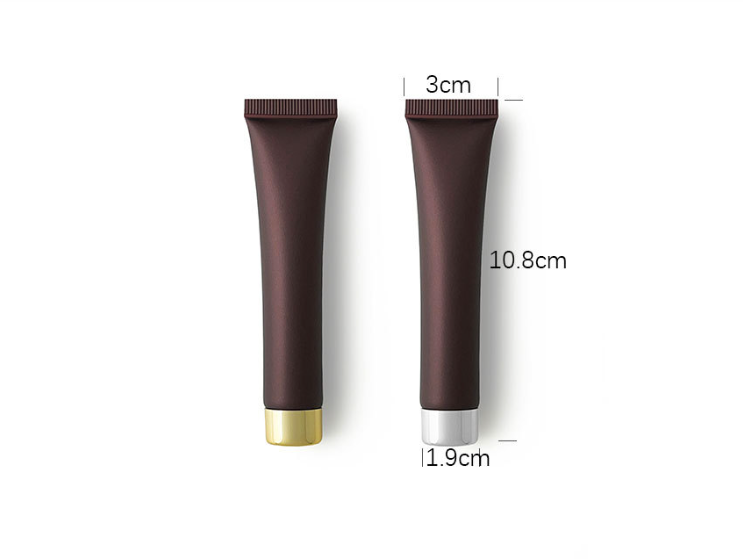 20g Brown Coffee Frosted Cosmetic Tube Dispenser Empty Bottle Plastic PE Pointed Nozzle Sample Eye Cream Lotion
