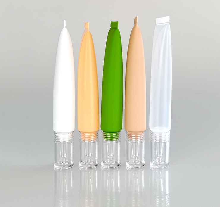 Wholesale 10 15 20ml water droplet tube white and green skin care hyaluronic acid tube eye cream serum refill