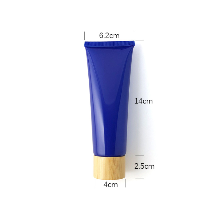 Natural bamboo cap, 50g, 60g, 80g, 100g, 120g, facial cleanser tube, cosmetic plastic tube
