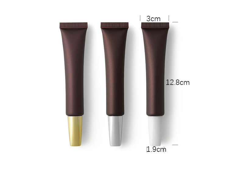 20g Brown Coffee Frosted Cosmetic Tube Dispenser Empty Bottle Plastic PE Pointed Nozzle Sample Eye Cream Lotion