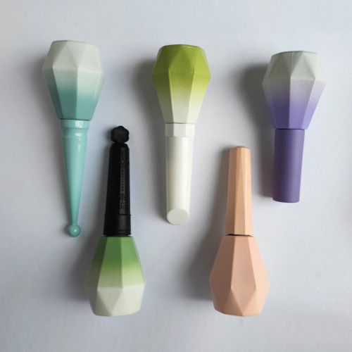 12ml New Diamond-Shaped Nail Polish Bottle, Blue, Beautiful Gel Polish Glass Bottle, Curved Cap with DuPont Brush