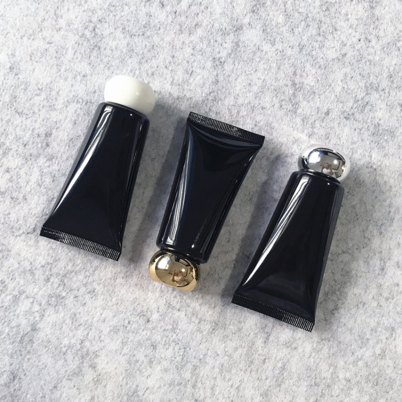 Black 40g cosmetic tube, black light-proof packaging, black bottle packaging.