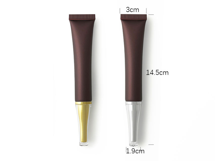 20g Brown Coffee Frosted Cosmetic Tube Dispenser Empty Bottle Plastic PE Pointed Nozzle Sample Eye Cream Lotion