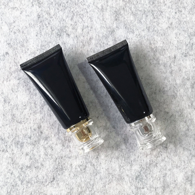 Black 40g cosmetic tube, black light-proof packaging, black bottle packaging.