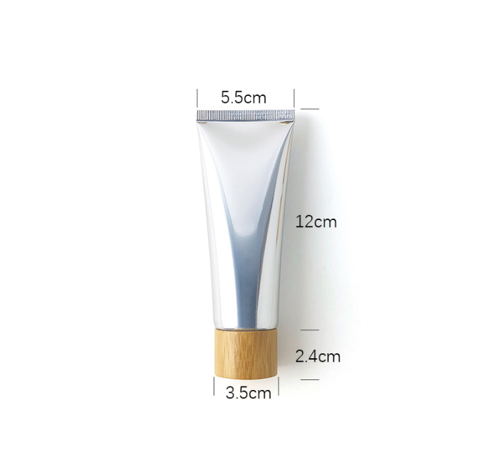Natural bamboo cap, 50g, 60g, 80g, 100g, 120g, facial cleanser tube, cosmetic plastic tube