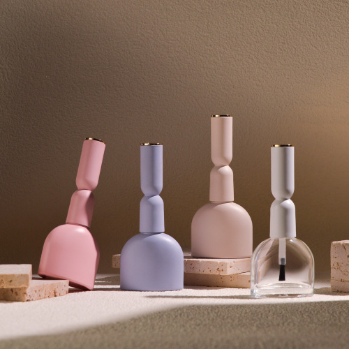 15ml New Nail Polish Gel Bottle, Nail Salon Bottle, Beige, Pink, Blue Brush Dispenser Bottle