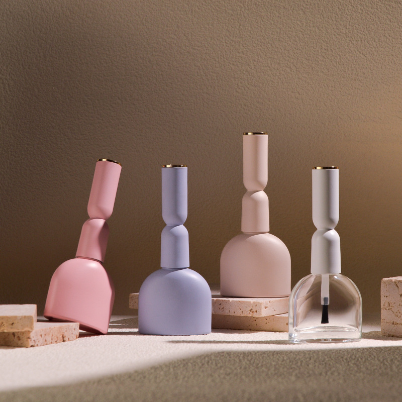 15ml New Nail Polish Gel Bottle, Nail Salon Bottle, Beige, Pink, Blue Brush Dispenser Bottle