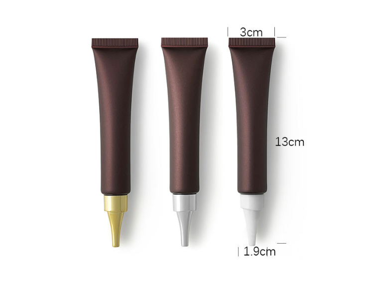 20g Brown Coffee Frosted Cosmetic Tube Dispenser Empty Bottle Plastic PE Pointed Nozzle Sample Eye Cream Lotion
