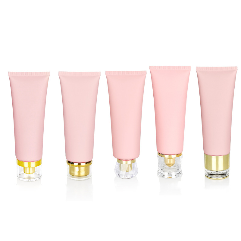 100g Frosted Matte Pink Cosmetic Tube - Cleanser & Hand Cream - Empty PE Plastic Squeeze Bottle