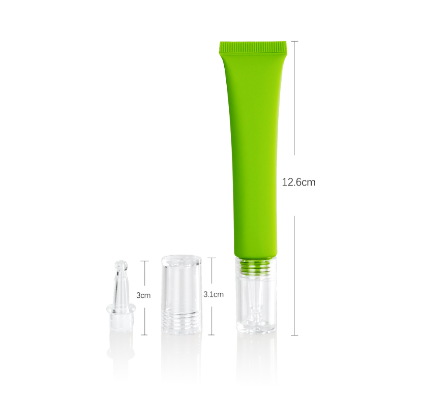 Wholesale 10 15 20ml water droplet tube white and green skin care hyaluronic acid tube eye cream serum refill