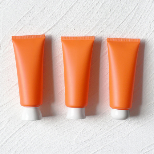 100g Sweet Orange Matte Cosmetic Tube Plastic Squeeze Bottle Inverted Bottle PE Dispensing Bottle
