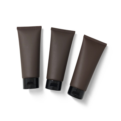 100g Brown/Amber Cosmetic Tube Packaging Material, Frosted Plastic Flip-Top Tube Bottle