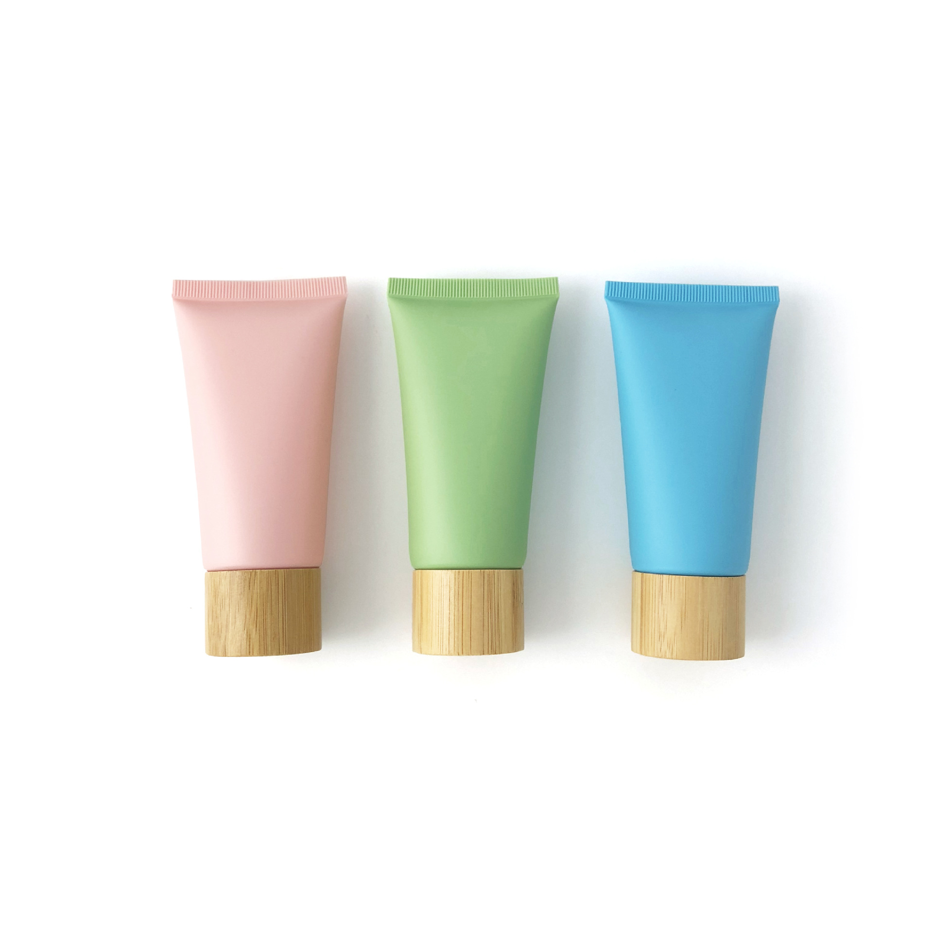 Natural bamboo cap, 50g, 60g, 80g, 100g, 120g, facial cleanser tube, cosmetic plastic tube
