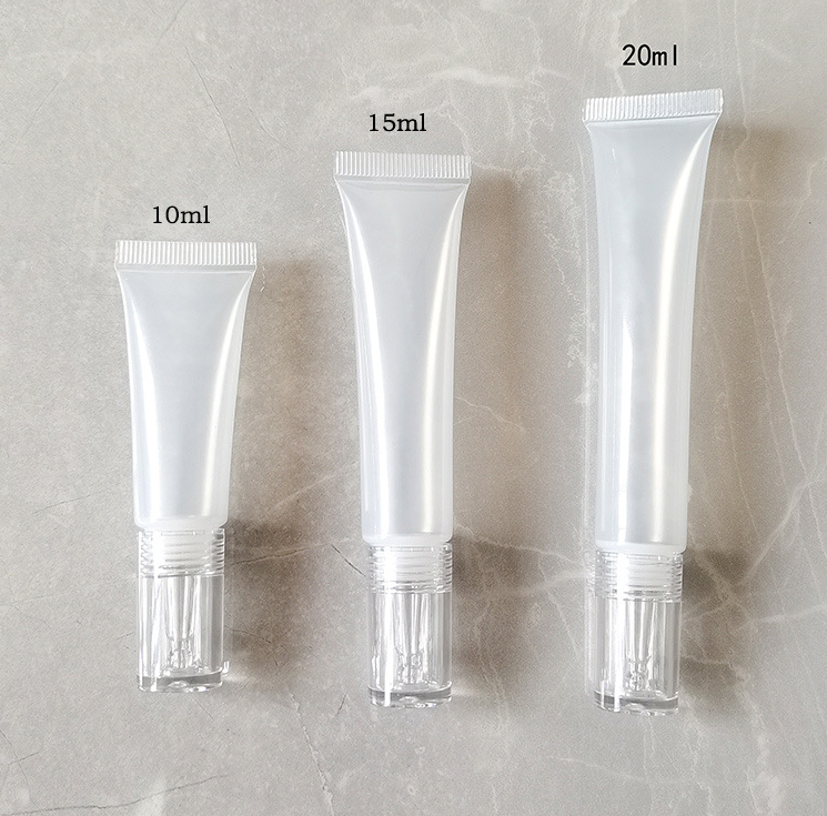 Wholesale 10 15 20ml water droplet tube white and green skin care hyaluronic acid tube eye cream serum refill