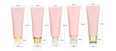 100g Frosted Matte Pink Cosmetic Tube - Cleanser & Hand Cream - Empty PE Plastic Squeeze Bottle