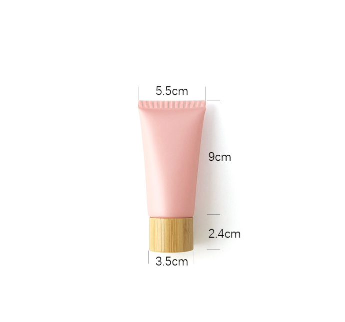 Natural bamboo cap, 50g, 60g, 80g, 100g, 120g, facial cleanser tube, cosmetic plastic tube