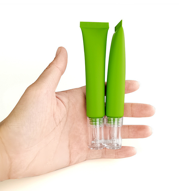 Wholesale 10 15 20ml water droplet tube white and green skin care hyaluronic acid tube eye cream serum refill