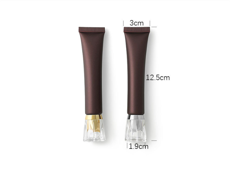 20g Brown Coffee Frosted Cosmetic Tube Dispenser Empty Bottle Plastic PE Pointed Nozzle Sample Eye Cream Lotion