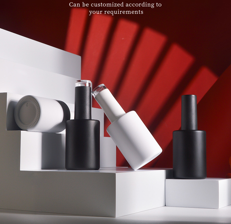 Customized large-capacity nail polish bottle, 40ml empty bottle, black or white light-proof gel glass bottle.