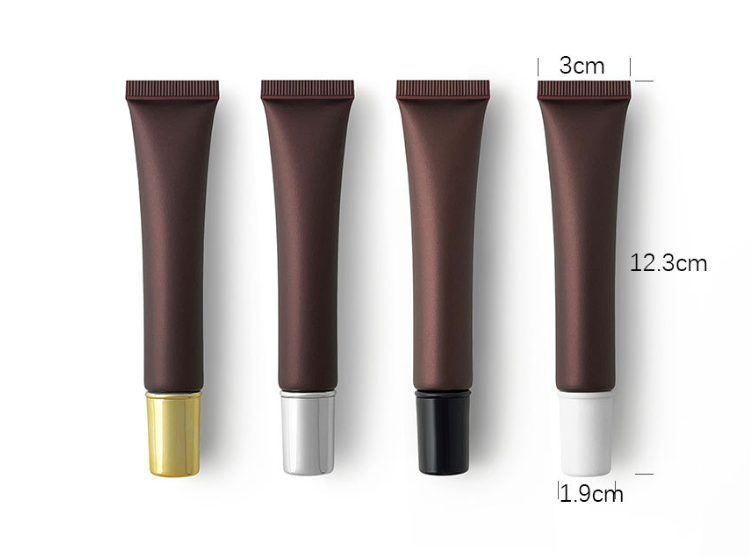 20g Brown Coffee Frosted Cosmetic Tube Dispenser Empty Bottle Plastic PE Pointed Nozzle Sample Eye Cream Lotion