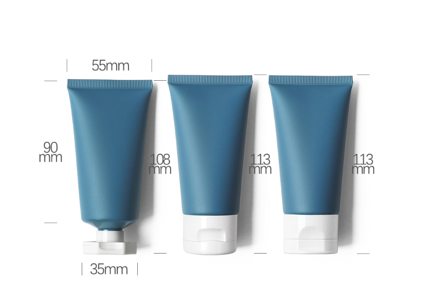 50ml gray-blue frosted cosmetic tube, refillable cleanser, hand cream, empty squeeze bottle