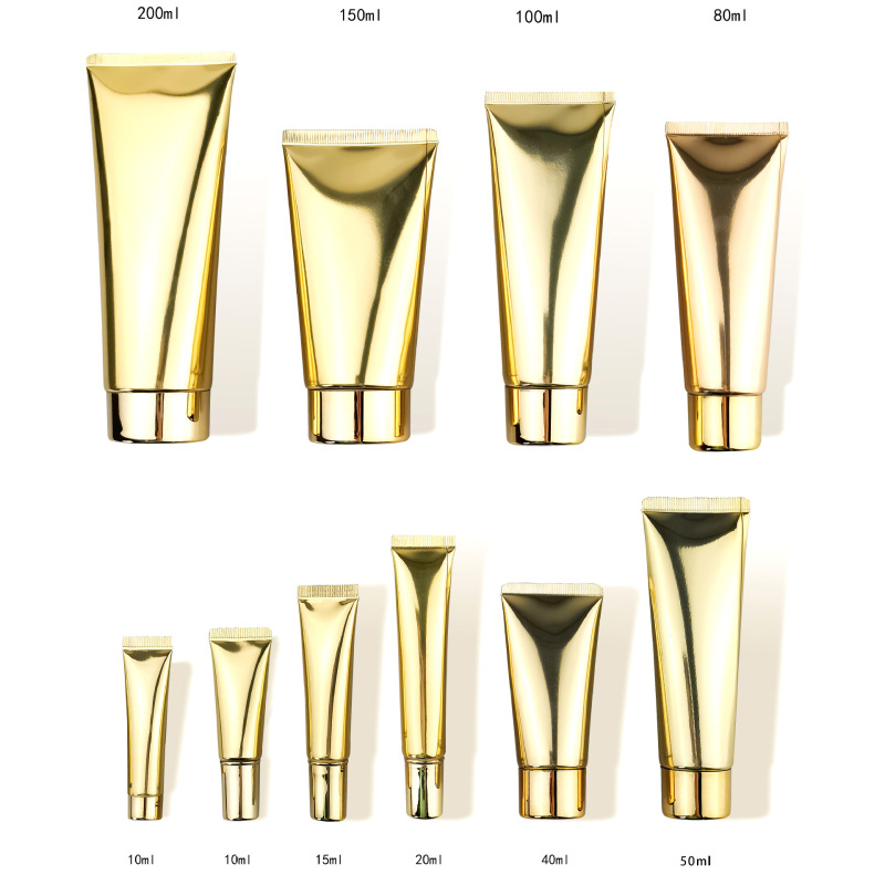 10-200g high-gloss gold aluminum-plastic tube, high-gloss sheet, 350mm thickness facial cleanser/cleanser bottle