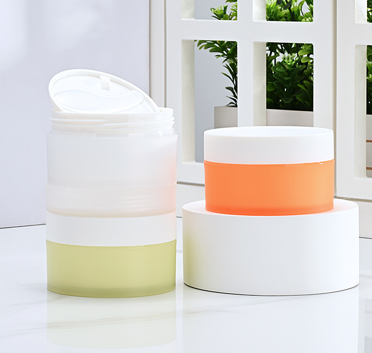 76 teeth 80g 100g makeup remover balm bottle PP scrub mud mask bottle double layer cream bottle face mask cream bottle
