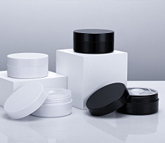 Black and white cream jar, 60 pieces/100g eye mask dispenser, cosmetic mask bottle, cylindrical, logo can be printed.