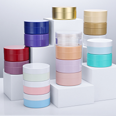 Black and white cream jar, 60 pieces/100g eye mask dispenser, cosmetic mask bottle, cylindrical, logo can be printed.