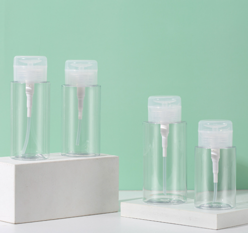 120ML 150ML 200ML PET Nail Polish Remover Pump Bottle, Transparent Plastic Makeup Remover Bottle