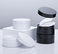Black and white cream jar, 60 pieces/100g eye mask dispenser, cosmetic mask bottle, cylindrical, logo can be printed.