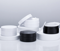 Black and white cream jar, 60 pieces/100g eye mask dispenser, cosmetic mask bottle, cylindrical, logo can be printed.