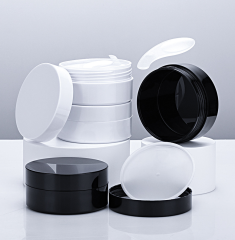 Black and white cream jar, 60 pieces/100g eye mask dispenser, cosmetic mask bottle, cylindrical, logo can be printed.