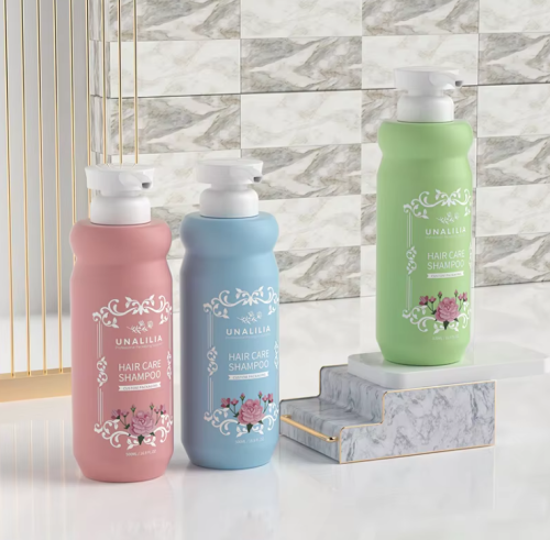 Customized Logo 500ml PE Plastic Shampoo Pump Bottles